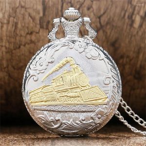 Zakhorloges Steampunk stoomtrein locomotief Unisex quartz analoge ketting ketting hanger uurwerk cadeau mannen vrouwen