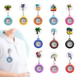 Montres de poche Clip à thème d'été Alligator Medical Hang Corloge Cadeau sur la gueule de gamme de montre infirmière