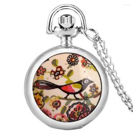 Montres de poche minuscule oiseau/cheval/belle dame exquise, affichage collier à Quartz, cadeaux pour femmes