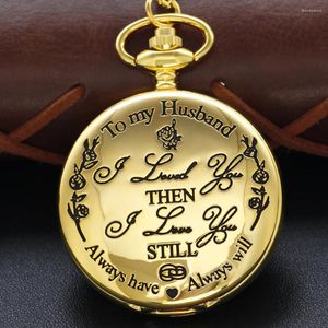 Montres de poche à mon mari Quartz Regardez un collier exquis pendentif fob chaîne steampunk hommes et femmes cf1205