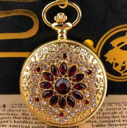 Montres de poche Top Brand Luxury Ladies Quartz Pocket Es Antique Vintage Fashion Collier Pendant Clock avec des cadeaux de chaîne pour les femmes Y240410