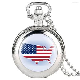 Zakhorloges Verenigde Staten Kaart Horloge Voor Vrouwen Legering Orologio Donna Analoge Klok Mannen Fob Hanger Accessoire Relojes De Bolsillo