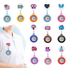 Pocket Watchs Valentines Day II Clip médical Hang Corloge Gift rétractable Hospital Workers Badge Reel Fob Medicine Watch avec Second H OTSGU