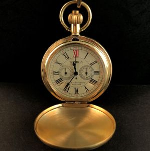 Zakhorloges Vintage Messing Londen 1856 Antiek 5 Handen Mechanisch Zakhorloge Handopwindend Skelet Heren Zakhorloges 30cm Ketting 230830