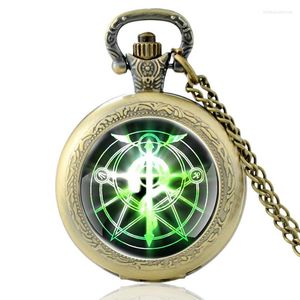 Pocket Watches Vintage Bronze Fullmetal Alchemist Watch Retro Men Women Quartz ketting geschenken