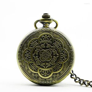 Pocket Watches Vintage Classic Hollow Skeleton Steampunk Traditionele gravure Handwind Mechanisch horloge