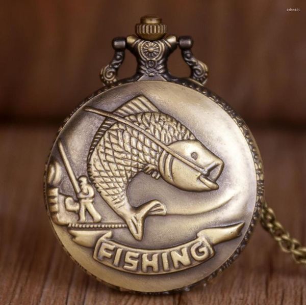 Montres de poche Vintage pêche poisson Fob montre Relogio Masculino pour homme femme horloge cadeaux d'anniversaire
