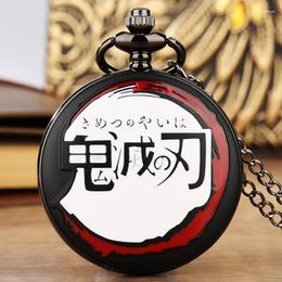 Montres de poche Vintage Japon Anime Cosplay Design Unisexe Quartz Montre Analogique Numéro Romain Cadran Collier Pendentif Chaîne Horloge Cadeau Reloj
