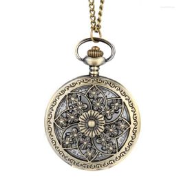 Montres de poche Vintage Steampunk creux fleur montre à Quartz collier pendentif chaîne horloge 11 Style cadeaux en option LXH