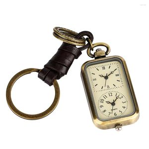 Relojes de bolsillo, reloj de cuarzo pequeño y bonito Vintage con llavero, regalos de Navidad para niños, hombres, mujeres, reloj colgante antiguo Retro