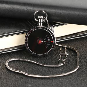 Montres de poche Vintage platine mesure cadran créatif montre de poche Quartz rétro noir pendentif serpent chaîne hommes femmes horloge cadeaux 230825