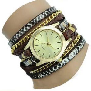 Montres de poche Bracelet tissée vintage Watch Watch Watch Round Alloy Case for Business Office Meeting Rencontre