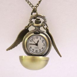 Montres De Poche Montre Aile Collier Creative Vintage Petite Marchandise Bronze