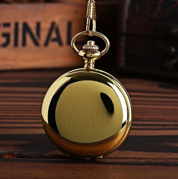 Relojes de bolsillo al por mayor, 10 unids/lote, reloj con tapa dorada, regalo para hombres, relojes de cadena de vaquero Steampunk antiguos, bolsillo