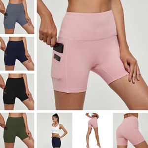 Pantalon de yoga de poche été respirant pêche bout à bout Short de course pour femme Dames Sport décontracté serré Sportswear Filles Exercice Fitness Wear Advanced Design 99ess