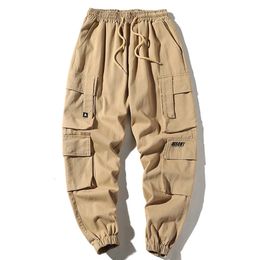 Poches Pantalons de cargaison Men Jogging Pantalon décontracté Coton Full Longueur Military Mens Streetwear Mens Travail Tactical Tracksuit Pantmand 240408