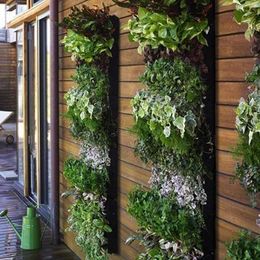 Plantes Planchers suspendus verticaux, Sac de culture de jardin à montage mural pour plantation de balcon de cour extérieure intérieure