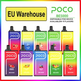 POCO BE5000 EU Magazijn 950mAh Type-C Oplader 15ML 1.2Ω Mesh spoel 5000 trekjes 10 smaken Nicotine 50mg crazvapes