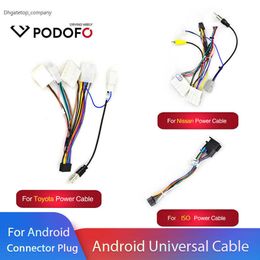 PODOFO Android 2 Din Car Radio Multimedia Player Universal Accessoires Draadadapter Connector Plug -kabel voor VW Nissian Toyota