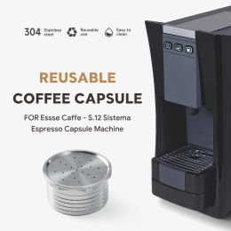 PODS PODS CAPSULE RÉÉSABLE POUR ESSSE CAFFE S.12 Sistema Espresso Coffee fabricant en acier inoxydable Refill Filtres de café Crema Pod