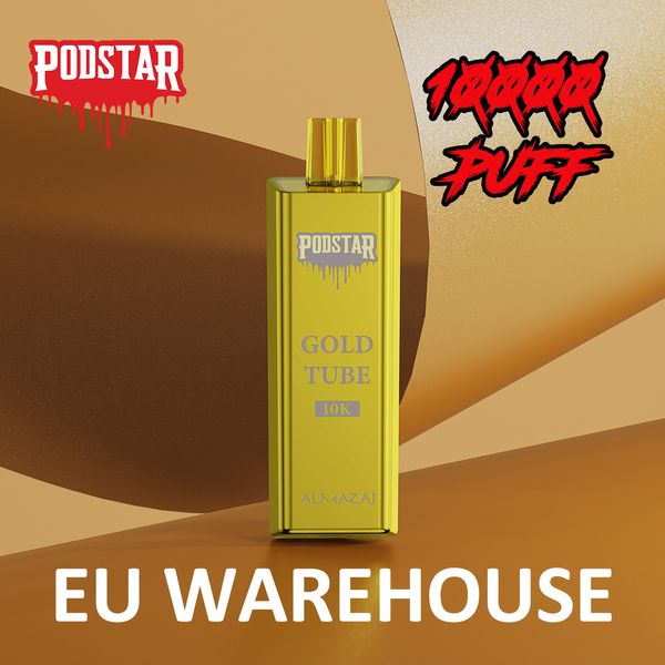 El E-cigarrillo disponible de Vape del tubo del oro de la original 10000 soplos de Podstar hecho en China se envía desde el almacén de la UE