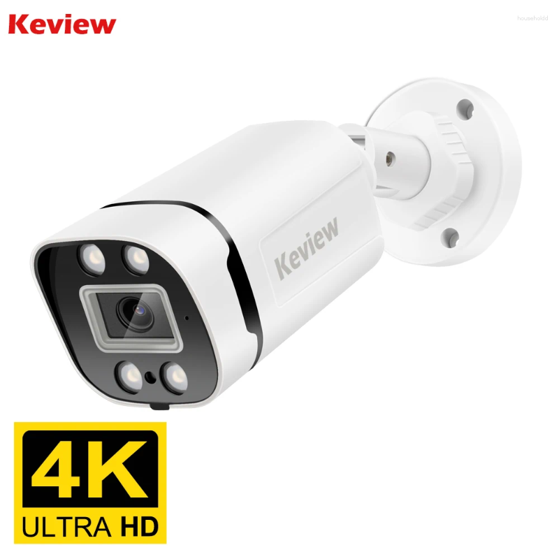 Poe Kamera Video Gözetleme IP Onvif Audio 48V veya DC 12V 4MP 8MP 8MP Gece Görüş