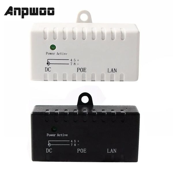 Divisor Poe, inyector Poe Rj45 Dc 5,5 Mm x 2,1 Mm, conector adaptador divisor de inyector Poe pasivo de entrada para cámara de red Ip