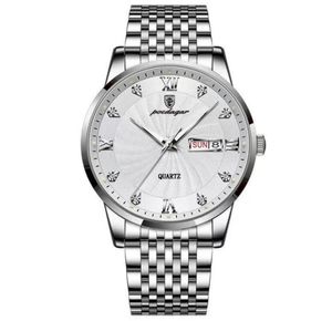 Poedagar Brand Luminal Calendar Quartz Mens Watch Luxury Trendy Inneylesd Steel-Wrists 32 mm Diamètre Thin Man Watches9590514