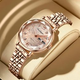 POEDAGAR mode robe montre de luxe élégant étanche lumineux Date semaine Quartz femmes montres cadeau décontracté relojes para mujer 240305