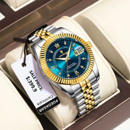 Poedagar Luxury Sport Wrist Watch for Man impermeable a la fecha luminosa Men cuarzo de acero inoxidable relojes machos relajbox 240515