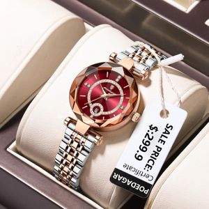 POEDAGAR Luxe Horloge Voor Vrouw Hoge Kwaliteit Diamant Dames Quartz Horloge Waterdicht Datum Roestvrij Staal Vrouwen Horloges relojbox 231228