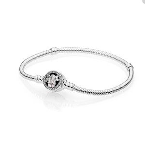 Poetic Blooms fermoir bracelet à breloques pour Pandora véritable argent sterling serpent chaîne bracelets bijoux de créateur pour femmes soeurs cadeau bracelet de luxe avec boîte d'origine