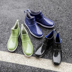 Pofulove, Botas de lluvia antideslizantes para hombre, botines impermeables de PVC, zapatos de trabajo para niño, zapatos de agua antideslizantes a la moda para hombre, antideslizantes 36-44