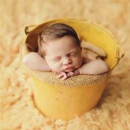 Pography-Accesorios de estudio para sesión de fotos de bebé, cubo de hierro Retro, Fondo de utilería para nacimiento y240125