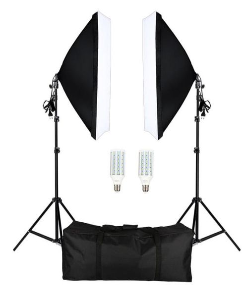 Pogray Softbox Lightbox Kit 2 PCS E27 LED PO Studio Camera Equipo de iluminación 2 Softbox Light Stand with Carry Bag T20061047267