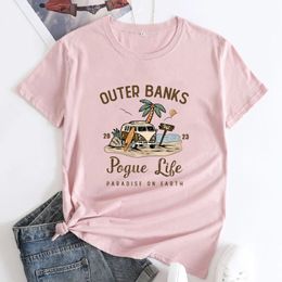 Pogue Life Van Travel T-shirt Vintage zomervakantie T-shirts Camiseta Sassy Women Beach Surfing Top T-shirt 240409