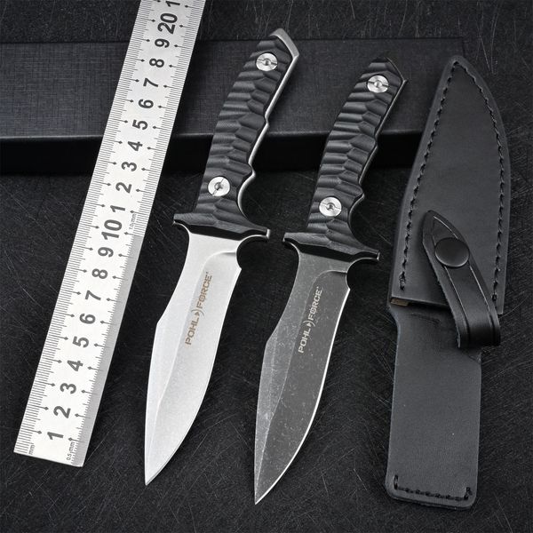 POHL FORCE MK9 cuchillo táctico portátil D2 cuchillo de bolsillo de acero cortador de caja afilada hoja fija cuchillos de fruta rectos herramientas EDC 348