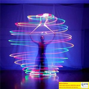 POI-bolas luminosas LED de 8cm de diámetro para danza del vientre, puesta en escena, espectáculo de talento, accesorios para las manos, cambio de Color degradado