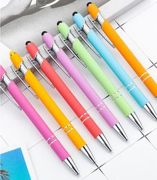 Point Stylus Capacitive Touch Metal Pens Ballpoint Office School Schrijfpen voor iPad iPhone 2 in 1 gel inktpen