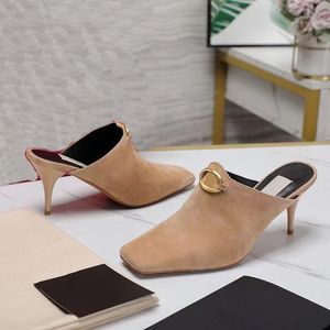 Chaussures pointues sandales légères et mince talon hauteur 7,5 cm de pantoufles en cuir vraie en cuir chaussures décontractées pour femmes 35-42