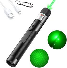 Pointers Groene Laser Pointer303 10000 m USB-opladen Ingebouwde batterij Laserzaklamp Hoge krachtige Red Dot Enkele sterren brandende lucifer