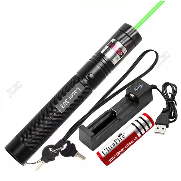 Poireurs Green Tactical Laserpointer 10000m 2 en 1 lampe détachable Holde Laser Torche Visible Focus Focusable Burn Match pour la chasse