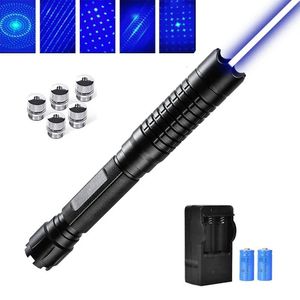 Pointers High Power Blauwe Laser Pointer B009 Zaklamp 450nm 2000m Focusseerbare Lasers Sight Pen Zaklamp Burn Match Sigaret