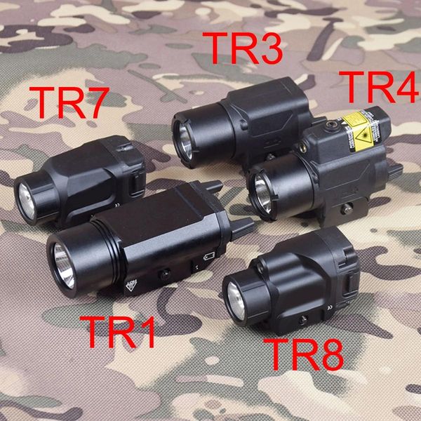 Punteros Alta calidad Tr1 Tr3 Tr7 Arma Luz Tr4 Tr8 con punto rojo Puntero láser Vista para Glock 17 19 Pistolas de defensa Antorcha Caza