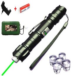 Pointeurs Pointeur Laser rouge puissant 1000m 5mw stylo Laser point vert 5 pièces capuchon Match de chasse avec chargeur de vue Lasers + batterie 18650