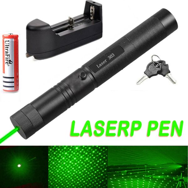 Poireurs Military Green Laser puissant Burning Laser Torch Pointers Highpower Laser Light 5mW Device Lazer Burning Matches pour la chasse