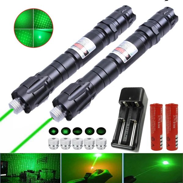 Pointeurs Puissant viseur laser vert 009 pointeur laser 5 milliwatts 10000m laser à rayonnement ultralong + combinaison de batterie 18650