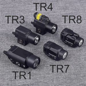 Pointeurs tr8 tr7 tr4 tr1 pistolet LED Light Gun avec vue de pointeur laser à points rouges pour Glock 17 19 CZ75 1911 20 mm Torche de lanterna de chasse à rail 20 mm