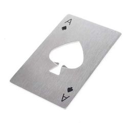 Poker Ace Card Of Playing Stylish Spades Bar Tool Stainless Steel Soda Beer Bottle Cap Opener Gift Wa2068