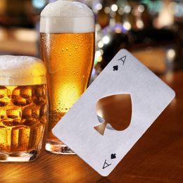 Poker Card Bierflesopener Rvs Bruiloft Banket Gift Souvenirs Keuken Dining Bar Gereedschap Tafel Decor Gunsten DHL